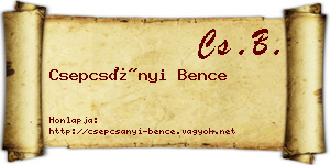 Csepcsányi Bence névjegykártya