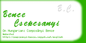 bence csepcsanyi business card
